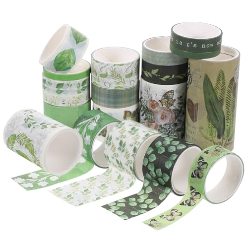 PLAFOPE 18 Rollen Teiliges Washi Tape Dekoratives Klebeband aus Strapazierfähigem Washi material Vielseitig für Scrapbooking Tagebücher Geschenkverpackung Rückstandsfrei Entfernbar Buntes von PLAFOPE