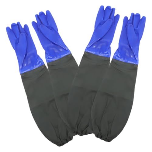 PLAFOPE 2 Paare Lange Wasserdichte Gummihandschuhe mit Extra Langem Ellbogenschutz Wiederverwendbar Rutschfest Vielseitig für Geschirrspülen Hausarbeit Gartenarbeit und Haustierpflege von PLAFOPE