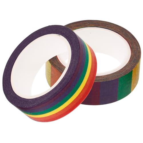 PLAFOPE 2 Rollen Regenbogen Washi Tape Buntes DIY Scrapbooking Klebeband Leicht Abreißbar Wiederverwendbar für Basteln Geschenke Foto Deko Geschenkverpackung Zubehör PLAFOPE 2 Rollen Regenbogen Washi Tape Buntes DIY Scrapbooking Klebeband Leicht Abreißbar Wiederverwendbar für Basteln Geschenke Foto Deko Geschenkverpackung Zubehör von PLAFOPE
