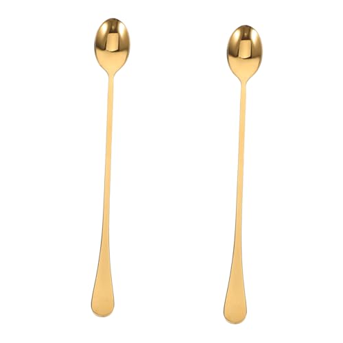 PLAFOPE 2 Stück Edelstahl Eislöffel mit Langem Griff Goldfarben Langlebig Kreatives Design für Cocktail Kaffee Tee Bar und Zuhause Bequemes Rühren ohne Eis spritzer PLAFOPE 2 Stück Edelstahl Eislöffel mit Langem Griff Goldfarben Langlebig Kreatives Design für Cocktail Kaffee Tee Bar und Zuhause Bequemes Rühren ohne Eis spritzer von PLAFOPE