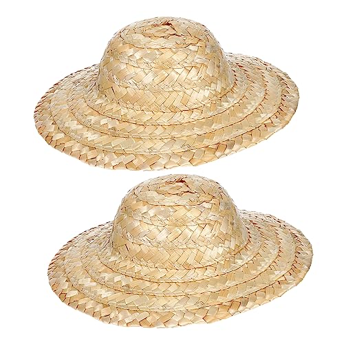 PLAFOPE 2Stücke Mini Strohhüte für Puppen Handgewebte Deko Hüte für DIY Projekte Braune Miniatur Hüte für Junge Mädchen und Haustiere PLAFOPE 2Stücke Mini Strohhüte für Puppen Handgewebte Deko Hüte für DIY Projekte Braune Miniatur Hüte für Junge Mädchen und Haustiere von PLAFOPE