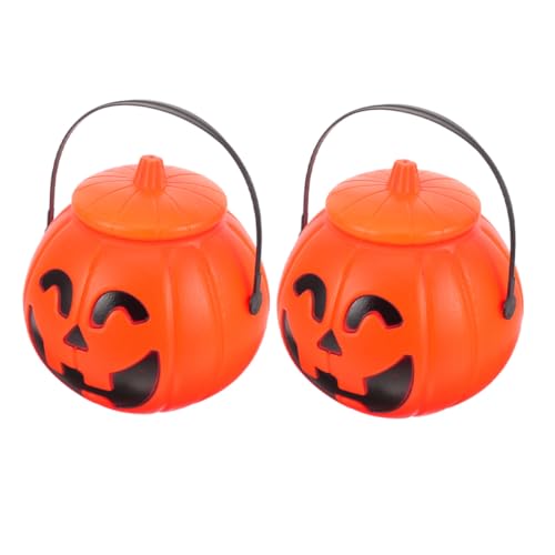 PLAFOPE 2 Stück Halloween-Kürbis-Eimer tragbarer Süßigkeiteneimer Kürbisbehälter Süßigkeiten Eimer aus Kunststoff pp Orange PLAFOPE 2 Stück Halloween-Kürbis-Eimer tragbarer Süßigkeiteneimer Kürbisbehälter Süßigkeiten Eimer aus Kunststoff pp Orange von PLAFOPE