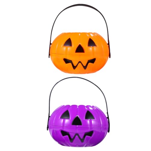 PLAFOPE 2 Stück Halloween Kürbiseimer aus Kunststoff Leichte Süßigkeitenbehälter mit Fröhlichem Kürbisgesicht Tragbar und Bruchsicher für Süßigkeiten Snacks Obst PLAFOPE 2 Stück Halloween Kürbiseimer aus Kunststoff Leichte Süßigkeitenbehälter mit Fröhlichem Kürbisgesicht Tragbar und Bruchsicher für Süßigkeiten Snacks Obst von PLAFOPE