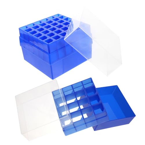 PLAFOPE 2 Stück Kunststoff Gefrierröhrchen Aufbewahrungsbox mit Nummerierung Kältebeständig für Fächer Fächer Zentrifugenröhren Labor Probenhalter Organizer von PLAFOPE