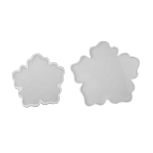 PLAFOPE 2 Stück Silikonform Untersetzer Blütenform Langlebig Wiederverwendbar DIY Epoxidharz Gießform Kreativ für Individuelle Cup Coaster Handarbeiten von PLAFOPE