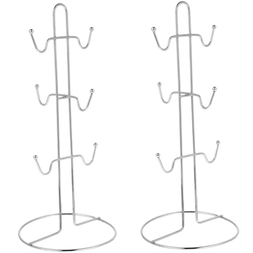 PLAFOPE 2 Stück Teiliges Becherhalter Ablauflöchern Platzsparender Tassenständer für Küche und Restaurant Robuster Mug Tree Organizer für Kaffeetassen und Teebecher von PLAFOPE