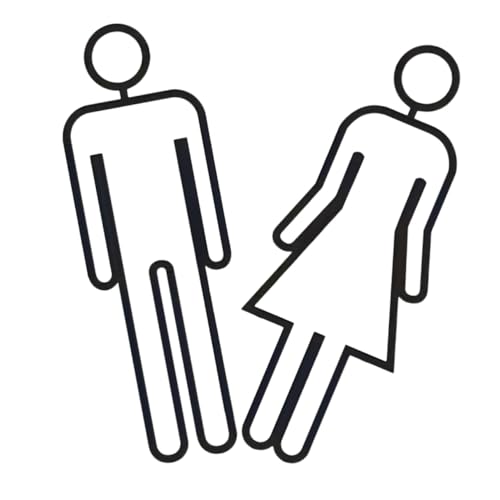 PLAFOPE 2 Stück Teiliges Mattes Dunkles Acryl Wc Schild Selbstklebend Toilettenschild zur Klaren Geschlechtskennzeichnung für Badezimmer Tür Büro Hotel Deko von PLAFOPE