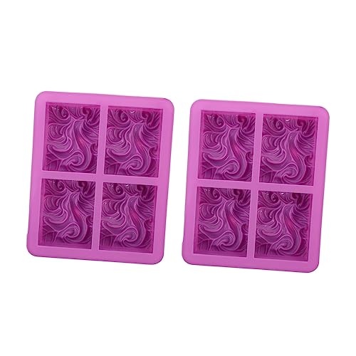 PLAFOPE 2 Stück Teiliges Silikon Seifenform mit Fach Wellenmuster Antihaft DIY Mold für Handgemachte Seifen Kerzen Kuchen Flexible Leicht zu Entformen für Kreative Bastelprojekte von PLAFOPE