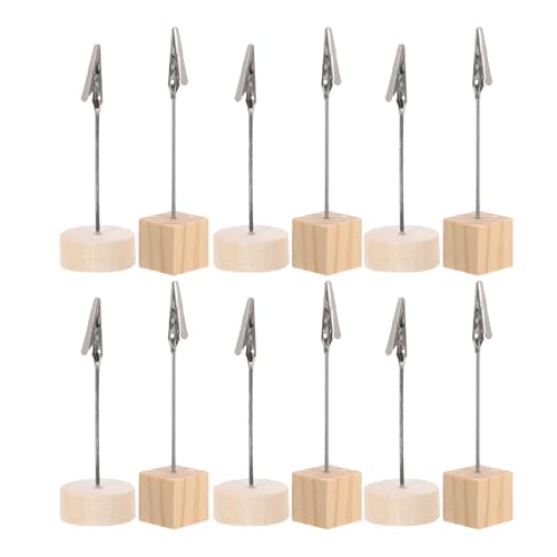 PLAFOPE 20 Stück Holz Kartenhalter für Tischdekoration Stabile Bild Clips Rustikale Platzkartenhalter für Hochzeit Party Bankett Vielseitig Einsetzbar Quadratisch von PLAFOPE