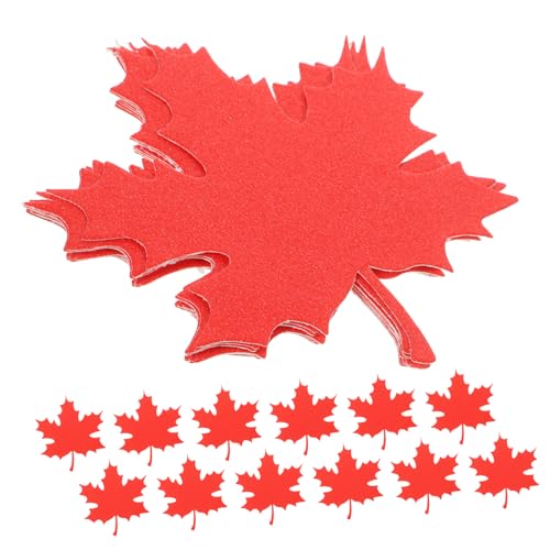 PLAFOPE 20 Stück Teiliges Glitzernde Papier Ahornblätter Herbstliche Dekoration mit Realistischem Blattdesign Vielseitig für Erntedankfest Party und DIY Basteln Leuchtend Rote von PLAFOPE