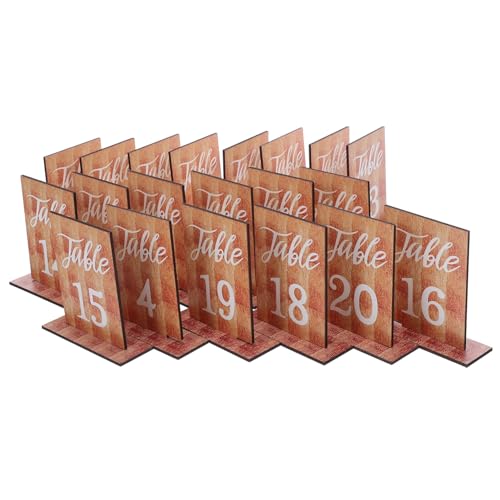 PLAFOPE 20 Stück Teiliges Hochzeitstischnummern aus Holz mit Ständer Rustikale Tischnummern für Empfang Party Bankett und Restaurant Natürliche Eleganz und Klare Sitzplatzordnung PLAFOPE 20 Stück Teiliges Hochzeitstischnummern aus Holz mit Ständer Rustikale Tischnummern für Empfang Party Bankett und Restaurant Natürliche Eleganz und Klare Sitzplatzordnung von PLAFOPE