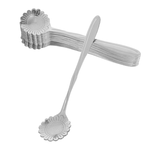 PLAFOPE 20stücke Edelstahl Dessertlöffel Mit Blumenmotiv Kleine Rührlöffel Zum Servieren Für Kaffee Tee Zucker Eiscreme Polierte Oberfläche Langlebiges Design Für Täglichen von PLAFOPE