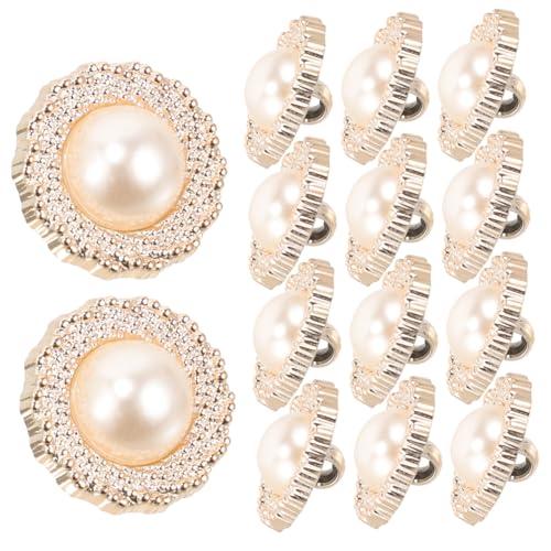 PLAFOPE 20 Stück Teiliges Runde Kunststoff perlenknöpfe mit Strass Glänzend Langlebig Annähen Geeignet für DIY Bastelarbeiten Kleidung und Dekorationen von PLAFOPE