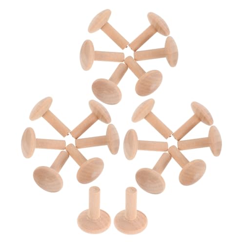PLAFOPE 20stücke Holzdübel Für Bastelprojekte Holzstifte Zum Dekorieren Natürliche Hartholzdübel Zum Befestigen T-förmige Stifte Für Möbel Und Diy Kleine Holzklammern Für von PLAFOPE
