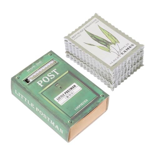 PLAFOPE 200 Blatt Schreibbare Vintage Briefmarken Sticker Retro Scrapbooking Aufkleber für Notizbücher Tagebücher Personalisierte Dekoration Selbstklebend für Bastelprojekte und Sammler von PLAFOPE
