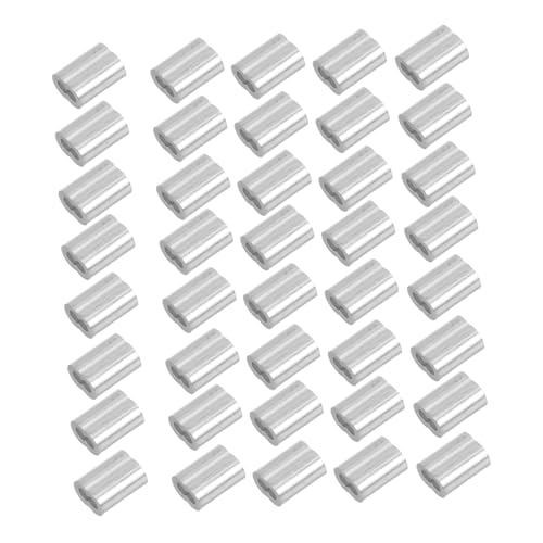 PLAFOPE 200 Stück Aluminium Crimpschlaufenhülsen Doppelrohr für Drahtseil Kabelbefestigung Langlebig Stabil für Sichere Verbindungen Stahlseil Verstärkung von PLAFOPE