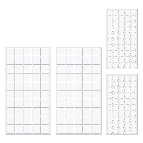 PLAFOPE 200 Stück Doppelseitige Klebepunkte Transparent Stark Haftende DIY Klebepads für Ballons Basteln Dekoration Abnehmbar Vielseitig Einsetzbar Rund Quadratisch von PLAFOPE