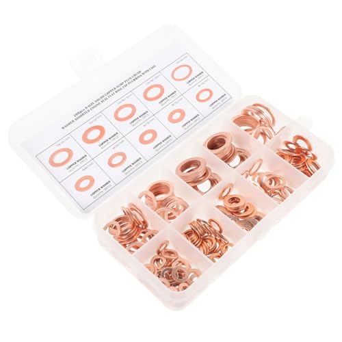 PLAFOPE 200 Stück Teiliges Kupferdichtringe Sortiment mit Ölablassdichtung Unterlegscheiben Flachdichtungen im Aufbewahrungskoffer Langlebige Kupferdichtungen für Hydraulik Kraftstoff PLAFOPE 200 Stück Teiliges Kupferdichtringe Sortiment mit Ölablassdichtung Unterlegscheiben Flachdichtungen im Aufbewahrungskoffer Langlebige Kupferdichtungen für Hydraulik Kraftstoff von PLAFOPE