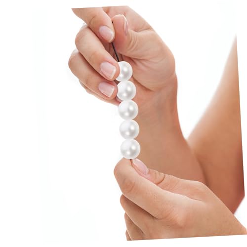 PLAFOPE 200 Stück Weiße Perlen mit Loch Perlglänzende Schmuckperlen in Langlebige DIY Bastelperlen für Armbänder Halsketten Stilvolle Dekoperlen für Vielseitige Schmuckgestaltung von PLAFOPE