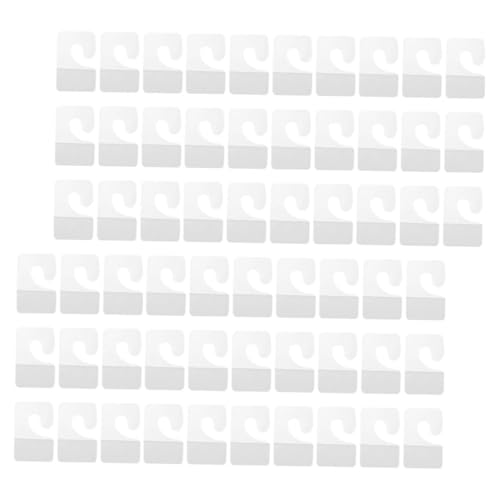 PLAFOPE 250 Stück Selbstklebende Pvc Haken Transparente Aufhängetabs mit Euroloch Stark Rückstandsfrei Entfernbar Platzsparend Selbstklebende Hängemarken für Einzelhandel und Zuhause von PLAFOPE
