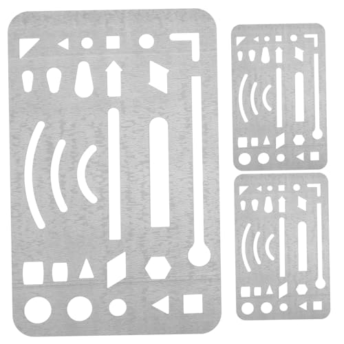 PLAFOPE 3 Stck Teiliges Edelstahl Radier Schild Präzise Schablonen mit Abgerundeten Ecken zum Schutz Benachbarter für Zeichnung Entwurf und Feines Radieren in und Design von PLAFOPE