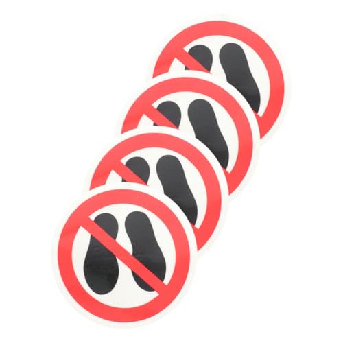 PLAFOPE 4 STÜCKE Teiliges No Stepping Warnschild Selbstklebende Sicherheitsaufkleber aus Reißfestem Pet Wetterbeständig Klare Beschriftung für Glatte Oberflächen Rutschfest und Langlebig von PLAFOPE