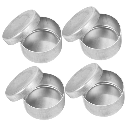 PLAFOPE 4 Stück Aluminium Probenbehälter Rund mit Deckel Bodenproben Aufbewahrungsbox Labor Wiegehalter Kompakt Vielseitig für Feld Laborproben Geeignet von PLAFOPE