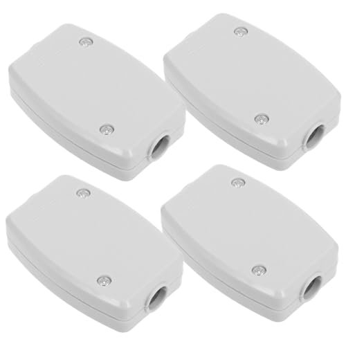 PLAFOPE 4 Stück Kunststoff Anschlussdose Stabile Elektrische Verteilerdose für Kabel Multifunktionale Abzweigdose für DIY Projekte Weiß Robustes Gehäuse Einfache Installation von PLAFOPE
