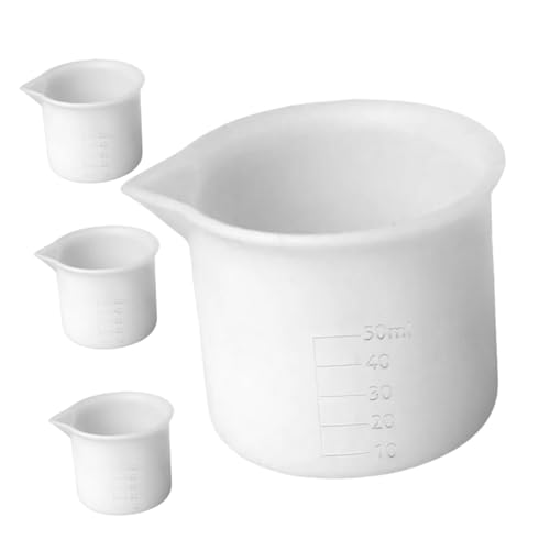 PLAFOPE 4 Stück Silikonbecher Präzise Epoxidharz Mischbecher für DIY Schmuckherstellung Vielseitig Einsetzbar zum Abmessen von Farbe Resin und Bastelmaterialien von PLAFOPE