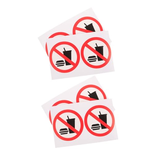 PLAFOPE 4 Stück Teiliges Set Aufkleber Essen und Trinken Verboten Selbstklebendes Witterungsbeständiges Vinyl Schnelle Anbringung für Türen und Fenster für Büro Einzelhandelsbereiche von PLAFOPE