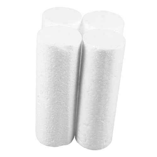 PLAFOPE 4 Stück Weiße Polystyrol Schaumzylinder Langlebig zum Modellieren Basteln DIY Bastelmaterial Steckschaum für Kreative Handwerksprojekte von PLAFOPE