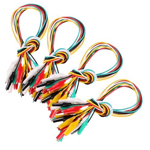 PLAFOPE 40 Stück Teiliges Alligator Clip Testkabel mit Isoliertem Flexiblem Draht Multimeter Messleitungen für Elektrische Prüfungen Farbige Jumper Leitungen für Schaltkreisverbindungen von PLAFOPE