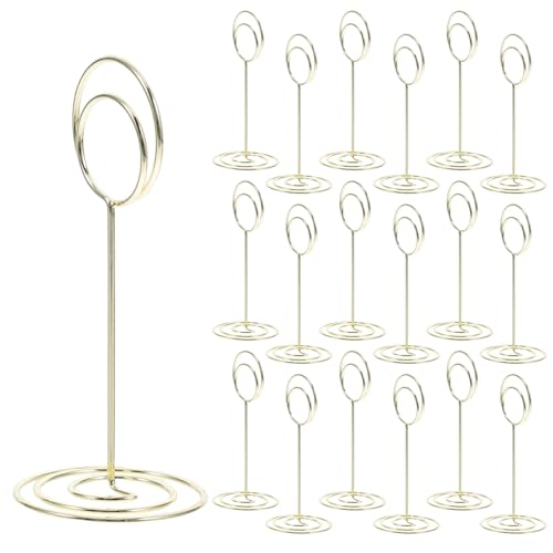PLAFOPE 45 Stück Metall Kartenhalter mit Pfauenrund design Vielseitig für Tischkarten und Notizen Stabile Büro Restaurant organizer Dekorative Mini klammern für Partys und Veranstaltungen von PLAFOPE