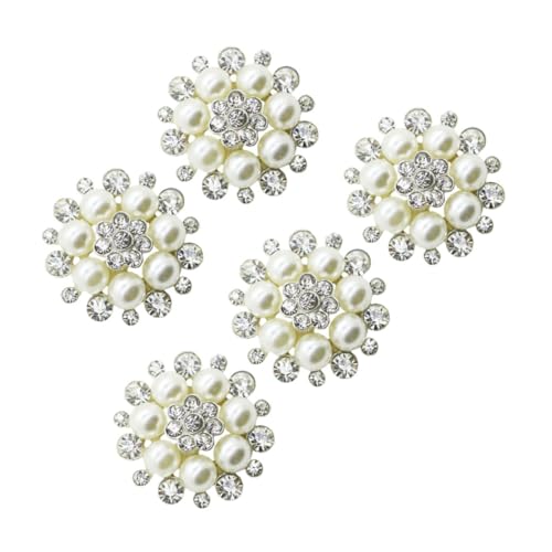 PLAFOPE 5 Stück Strass Perlenknöpfe Silberfarbene Deko bügel zum Annähen für Schmuck Basteln Kleidung Taschen Hochzeitsschmuck PLAFOPE 5 Stück Strass Perlenknöpfe Silberfarbene Deko bügel zum Annähen für Schmuck Basteln Kleidung Taschen Hochzeitsschmuck von PLAFOPE