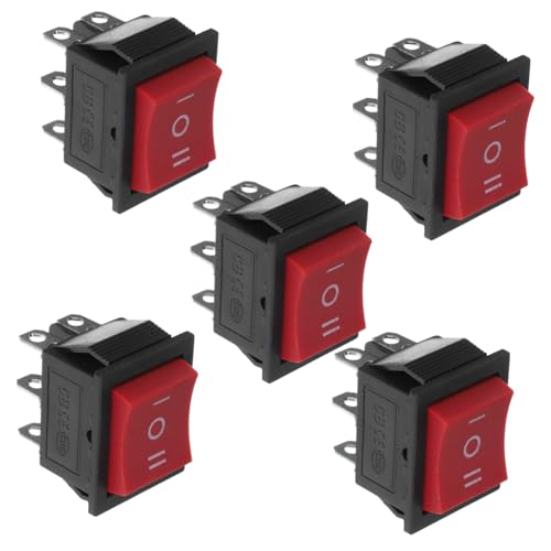 PLAFOPE 5 Stück Teiliges Schiffsschalter Robuster Kippschalter für Auto mit Langlebigem Gehäuse Einfache Installation Vielseitig Einsetzbar für Fahrzeugelektronik Festes Rotes Design ohne von PLAFOPE