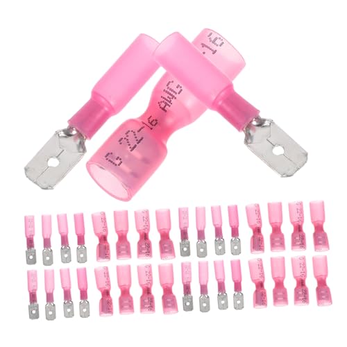 PLAFOPE 50 Paare Vollisolierte Flachsteckhülsen Set mit Schnellverschluss Selbstabstreifende Männliche und Weibliche Kabelverbinder Wasserdichte Crimpterminals für Kfz und Elektrotechnik von PLAFOPE