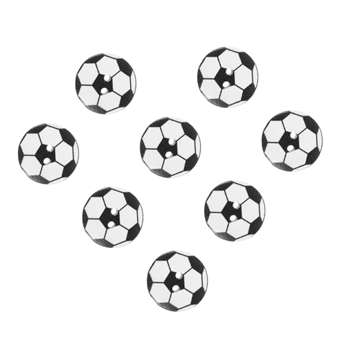 PLAFOPE 50 Stück Fußball Holzknöpfe Vintage DIY Nähknöpfe für Kleidung Handgefertigte Bastelknöpfe Sicherem Holz für Kreative Projekte und Handarbeiten von PLAFOPE