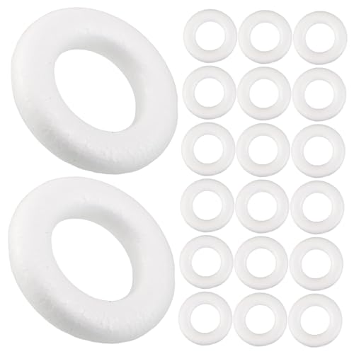 PLAFOPE 50 Stück Schaumstoffringe für Kranzherstellung Leichte Polystyrol-Kreise DIY Bastelmaterial für Hochzeit Dekoration Einfache Handhabung Eleganter Look für Kreative PLAFOPE 50 Stück Schaumstoffringe für Kranzherstellung Leichte Polystyrol-Kreise DIY Bastelmaterial für Hochzeit Dekoration Einfache Handhabung Eleganter Look für Kreative von PLAFOPE