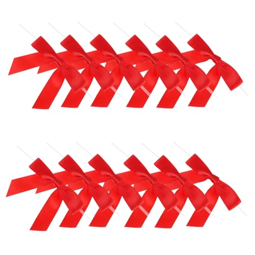 PLAFOPE 50 Stück dekorative Schleife rote Schleifen klein kleine rote Schleifen zum Basteln winziger Stoffbogen Schleife zum Basteln Mini -Bögen kleine Zierschleife Polyester von PLAFOPE