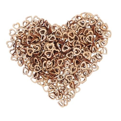 PLAFOPE 500 Stück Holzherzen Durchbrochen Für DIY Bastelprojekte Valentinstag Hochzeit Dekoration Natürliche Holzverzierungen Für Geschenkboxen Tischdeko von PLAFOPE