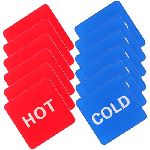 PLAFOPE 6 Paare Selbstklebende Heiß Kalt Acryl Aufkleber für Wasserhähne und Duschen Bad Küche Hotel Sicherheitskennzeichnung PLAFOPE 6 Paare Selbstklebende Heiß Kalt Acryl Aufkleber für Wasserhähne und Duschen Bad Küche Hotel Sicherheitskennzeichnung von PLAFOPE