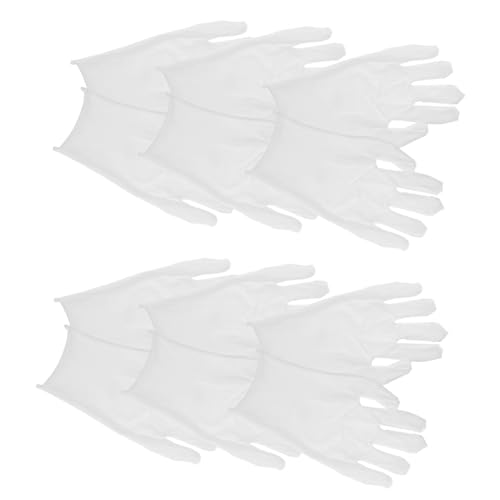 PLAFOPE 6 Paare Weiße Baumwollhandschuhe Herren Arbeitsschutzhandschuhe Schmuck und Münzprüfhandschuhe Xl Atmungsaktiv Weich für Empfindliche Inspektion von PLAFOPE