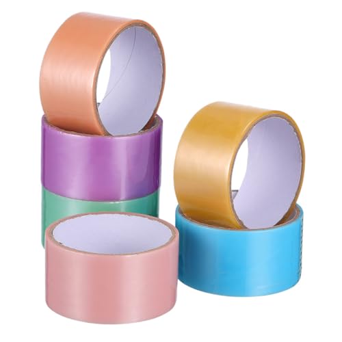 PLAFOPE 6 Rollen Breites Farbband Selbstklebend Bunte Bastelrolle Für DIY Projekte Vielseitig Originelles Zubehör Handwerksband von PLAFOPE