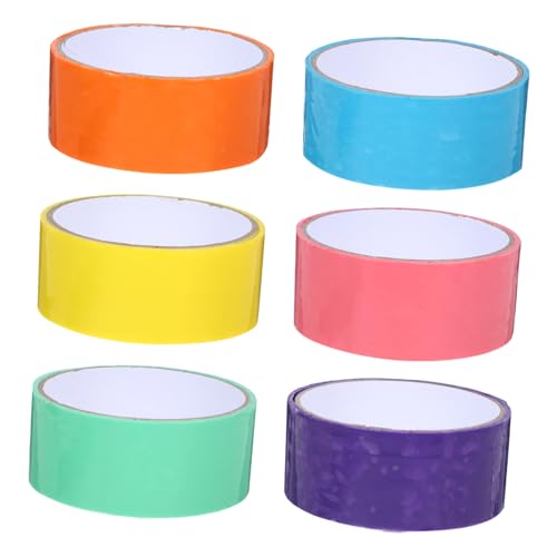 PLAFOPE 6 Rollen Klebeband Selbstklebendes Buntes DIY Klebeband aus Langlebig und Tragbar Originelles Bastelzubehör von PLAFOPE
