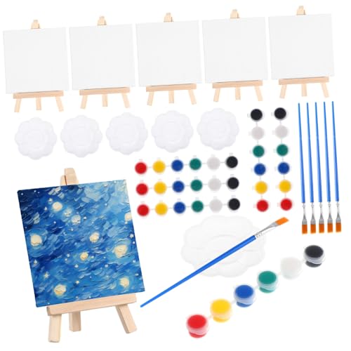 PLAFOPE 6 Sätze Mini Ölmalset Teilig mit Kleinen Leinwänden Tragbare Holzstaffeleien Aquarell und Ölfarben Feine Pinsel Komplettes Malset für Erwachsene für Party und Künstlerisches Malen PLAFOPE 6 Sätze Mini Ölmalset Teilig mit Kleinen Leinwänden Tragbare Holzstaffeleien Aquarell und Ölfarben Feine Pinsel Komplettes Malset für Erwachsene für Party und Künstlerisches Malen von PLAFOPE