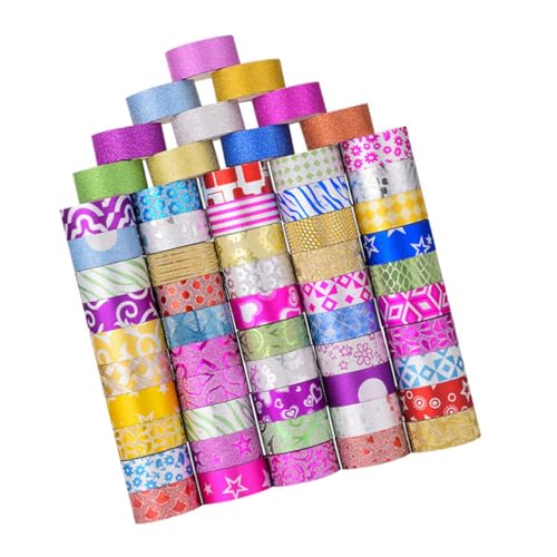 PLAFOPE 60 Rollen Glitzer Washi Tape pro Rolle Selbstklebendes Papier Klebeband für DIY Basteln Notizbücher Geschenkdekoration Einfach Abreißbar Rückstandsfrei Farbige Masking Tapes PLAFOPE 60 Rollen Glitzer Washi Tape pro Rolle Selbstklebendes Papier Klebeband für DIY Basteln Notizbücher Geschenkdekoration Einfach Abreißbar Rückstandsfrei Farbige Masking Tapes von PLAFOPE