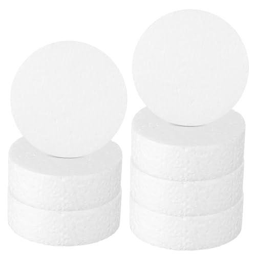 PLAFOPE 7 Stück Hochdichte Runde Schaumstoffzylinder Leichte Stabile Schaumstoffscheiben für DIY Bastelprojekte Modellierung Sichere Verwendung von PLAFOPE