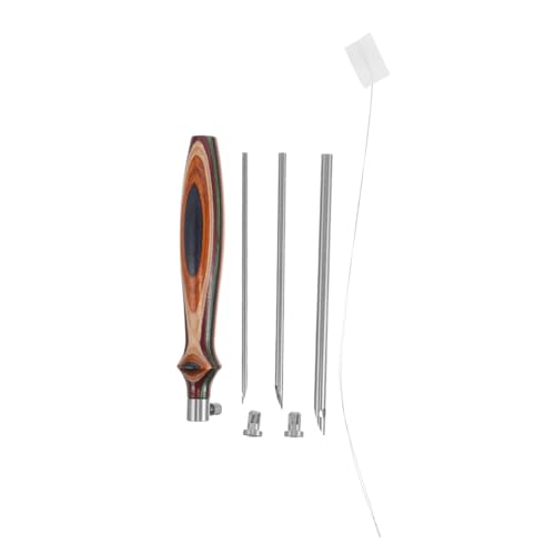 PLAFOPE 7 Stück Teiliges Punch Stickset mit Verstellbarem Dickem Holzgriff Dicker Nadel für Reibungsloses Sticken Sicheres Ergonomisches Werkzeug für Anfänger und Erfahrene von PLAFOPE