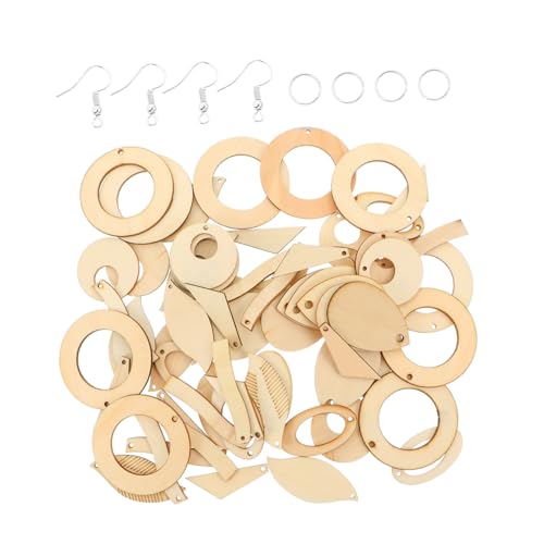 PLAFOPE 70 Stück Teiliges DIY Ohrschmuck aus Hochwertigem Leichtem Holz mit Vorgebohrten Anhängern zum Bemalen Gravieren und Basteln für Anfänger und Schmuckherstellung von PLAFOPE
