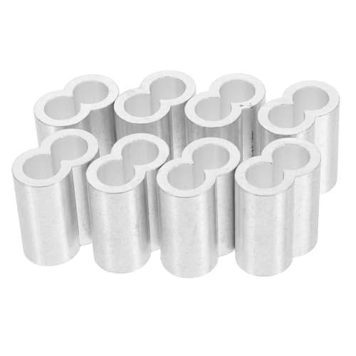 PLAFOPE 8 Stück Teiliges Aluminium Crimping Loop Sleeve mit Doppellöchern Verstärkte Drahtseilklemmen für Sichere Kabelbefestigung Langlebig und Leicht Geeignet für Stahlseil PLAFOPE 8 Stück Teiliges Aluminium Crimping Loop Sleeve mit Doppellöchern Verstärkte Drahtseilklemmen für Sichere Kabelbefestigung Langlebig und Leicht Geeignet für Stahlseil von PLAFOPE